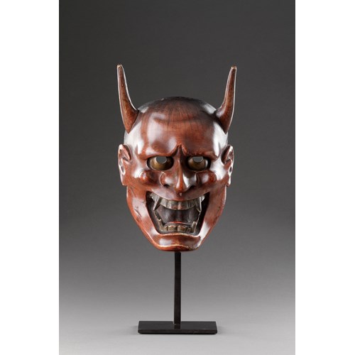 A Rare Hinoki Mask of ‘Ja’